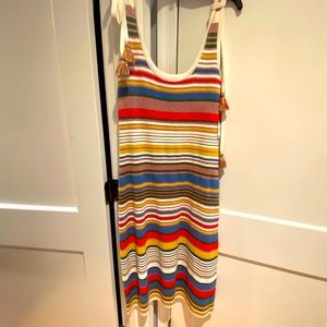 Veronica Beard Multicolor Striped Midi Dress